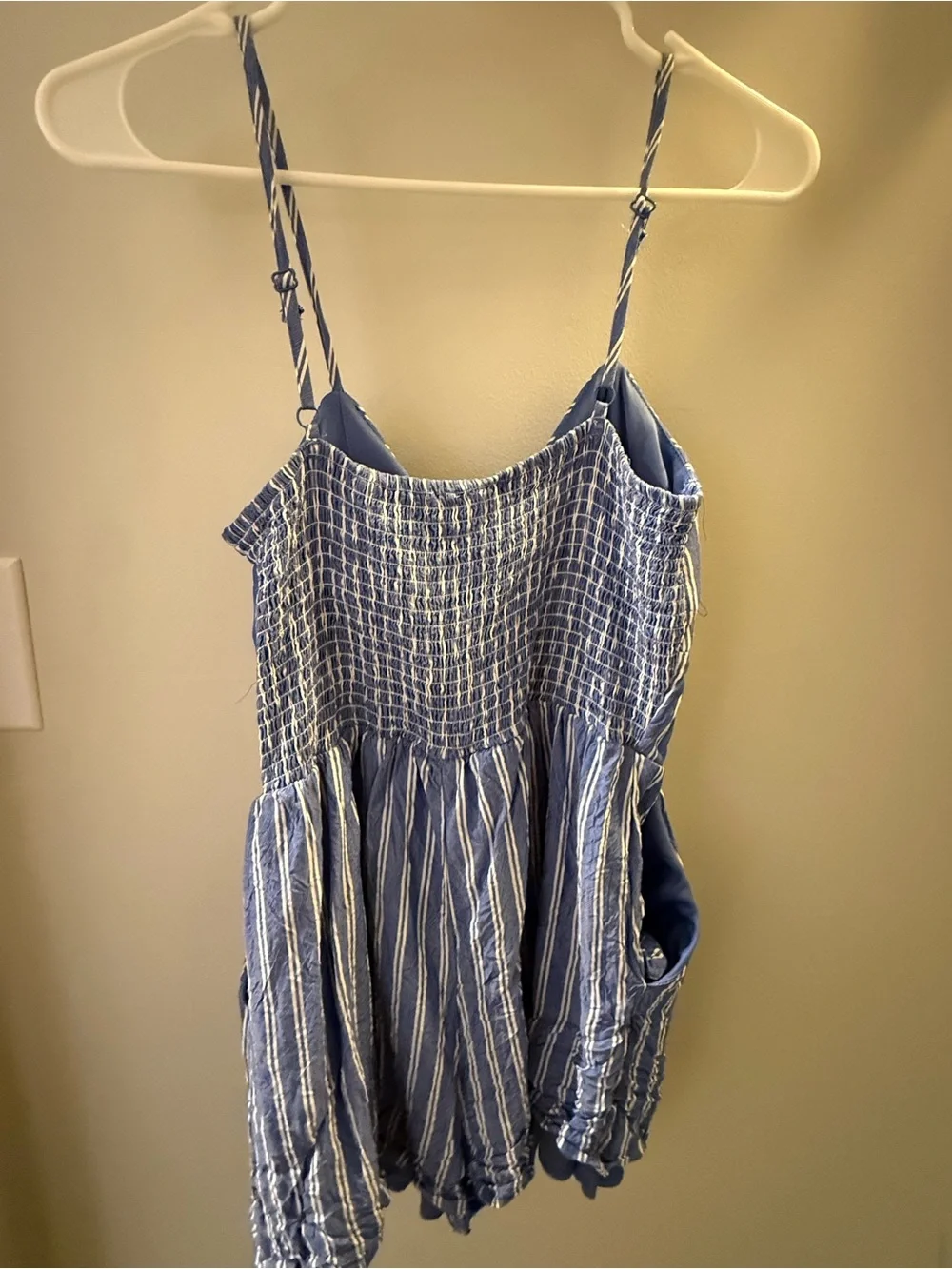Lily Rose Blue and White Striped Tie-Front Romper